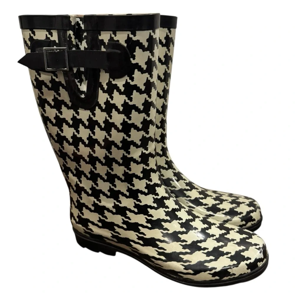 Houndstooth Women's Rain Boots